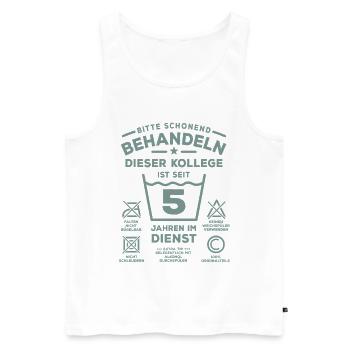 5 years of service - treat gently - colleague - Men's Premium Organic Tank Top - white - Front - Michal (187cm)