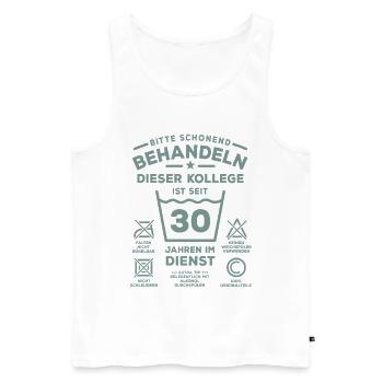 30 years of service - Treat gently - colleague - Men's Premium Organic Tank Top - white - Front - Michal (187cm)