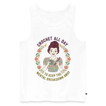 Crochet Lover Crochet All Day Mental Breakdown - Men's Premium Organic Tank Top - white - Front - AI Model Male 178 light (178cm)