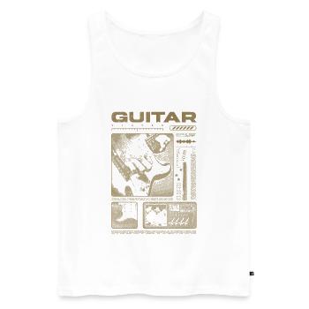 Guitariste Guitariste Rock Musicien streetwear - Débardeur bio Premium Homme - blanc - Devant - Michal (187cm)
