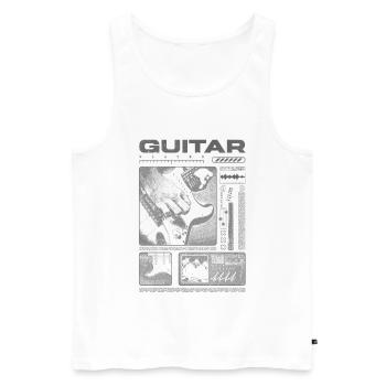Guitariste Guitariste Rock Musicien streetwear - Débardeur bio Premium Homme - blanc - Devant - Michal (187cm)