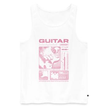 Guitariste Guitariste Rock Musicien streetwear - Débardeur bio Premium Homme - blanc - Devant - Michal (187cm)