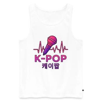 K Pop Coréen - Débardeur bio Premium Homme - blanc - Devant - Michal (187cm)