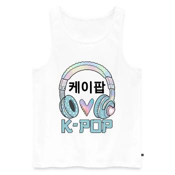 K Pop 케이팝 - Débardeur bio Premium Homme - blanc - Devant - Michal (187cm)