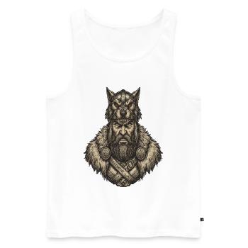 Viking Viking Legend Sailor Odin Raven Fighter - Men's Premium Organic Tank Top - white - Front - Michal (187cm)