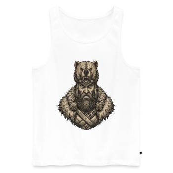 Viking Viking Legend Sailor Odin Raven Fighter - Men's Premium Organic Tank Top - white - Front - Michal (187cm)