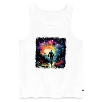 Mountainbike Retro - Männer Premium Bio Tank Top - Weiß - Vorne - Michal (187cm)