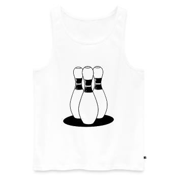Bowling Cartoon Look - Männer Premium Bio Tank Top - Weiß - Vorne - Michal (187cm)