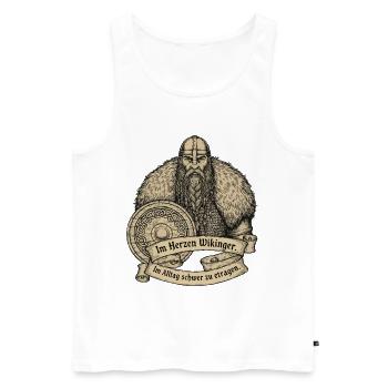 Légende viking viking marin Odin Raven Fighter - Débardeur bio Premium Homme - blanc - Devant - Michal (187cm)
