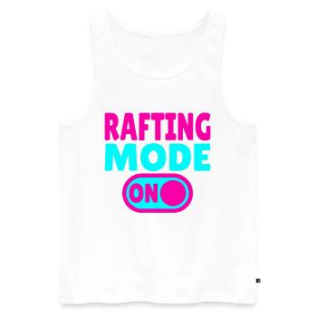 Mode rafting activé – Eaux vives en canot pneumatique - Débardeur bio Premium Homme - blanc - Devant - AI Model Male 178 light (178cm)
