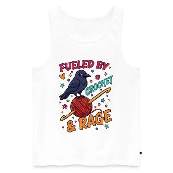Fueled By Crochet And Rage Funny Crochet Lover - Men's Premium Organic Tank Top - white - Front - AI Model Male 178 light (178cm)