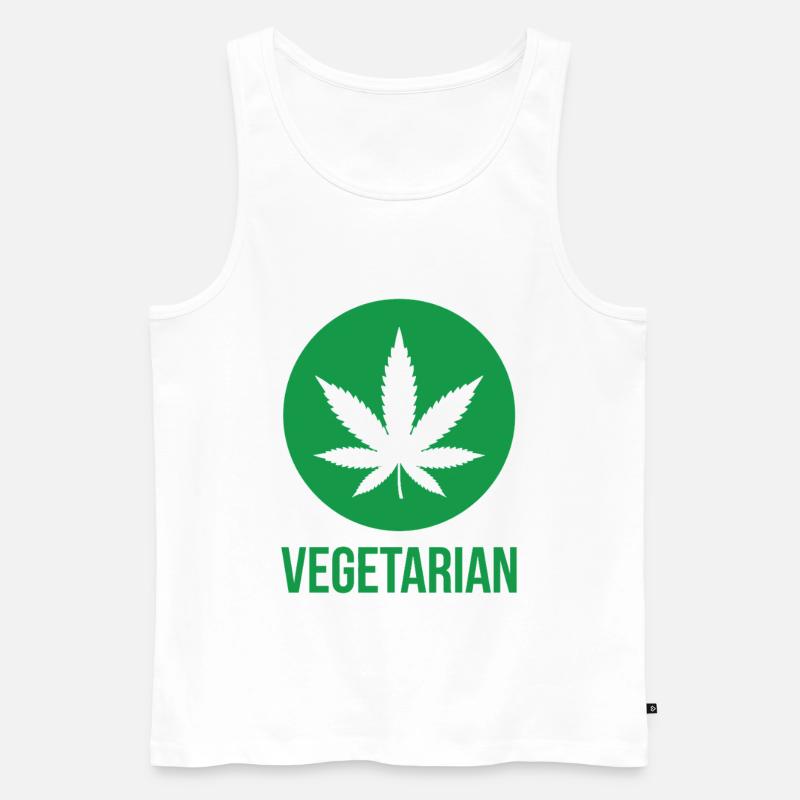 Vegetarian Cannabis – Witziges Kiffer Design - Männer Premium Bio Tank Top - Weiß