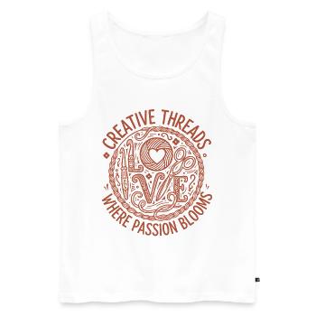 Fils créatifs adore crocheter les fleurs-passions - Débardeur bio Premium Homme - blanc - Devant - Michal (187cm)