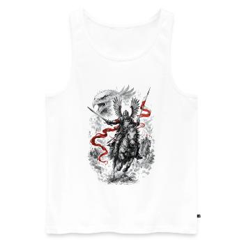 Polnischer Geflügelter Husarenkampfgeist - Männer Premium Bio Tank Top - Weiß - Vorne - AI Model Male 178 light (178cm)