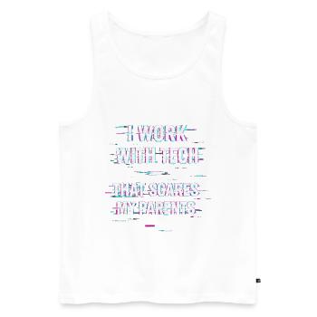 I Work With Tech That Scares My Parents Informatik - Männer Premium Bio Tank Top - Weiß - Vorne - Michal (187cm)