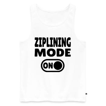 Ziplining Mode ON – Adrenalin an der Zipline - Männer Premium Bio Tank Top - Weiß - Vorne - AI Model Male 178 light (178cm)