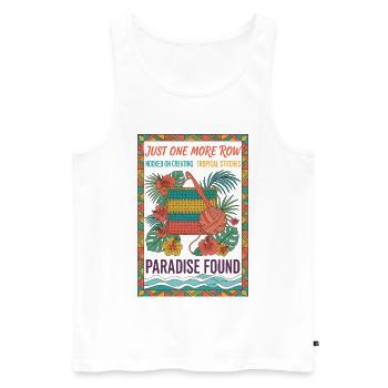 Encore un rang : le paradis a trouvé les amoureux du crochet - Débardeur bio Premium Homme - blanc - Devant - Michal (187cm)