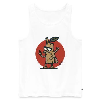 Grimmiger Baum Ast Baumstumpf mit Gesicht - Männer Premium Bio Tank Top - Weiß - Vorne - AI Model Male 178 light (178cm)