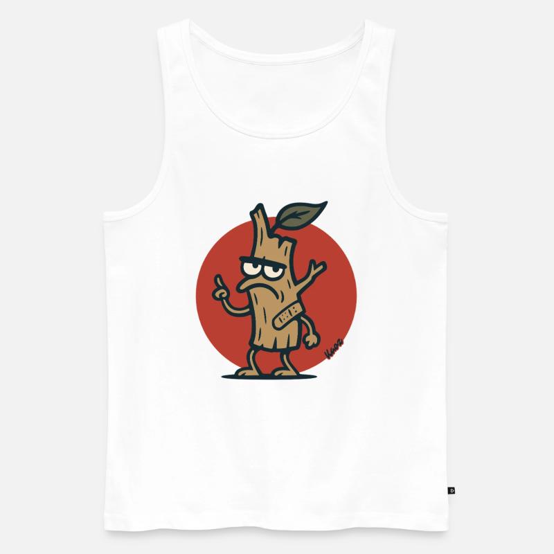 Grimmiger Baum Ast Baumstumpf mit Gesicht - Männer Premium Bio Tank Top - Weiß
