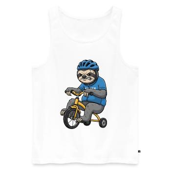 Fahrrad Rennrad Radfahrer Bikesport Mountainbike - Männer Premium Bio Tank Top - Weiß - Vorne - AI Model Male 178 light (178cm)