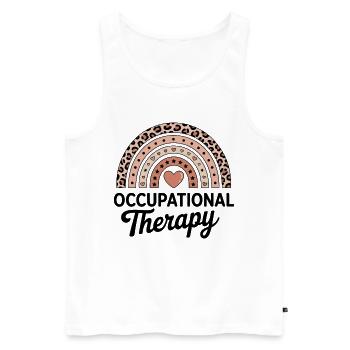 Regenbogen Herz Therapie Motiv - Männer Premium Bio Tank Top - Weiß - Vorne - AI Model Male 178 light (178cm)