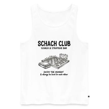 Conception de stratégie pour un club d’échecs – Barre-d’échecs vintage - Débardeur bio Premium Homme - blanc - Devant - Michal (187cm)