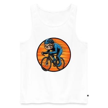 Fahrrad Rennrad Radfahrer Bikesport Mountainbike - Männer Premium Bio Tank Top - Weiß - Vorne - AI Model Male 178 light (178cm)