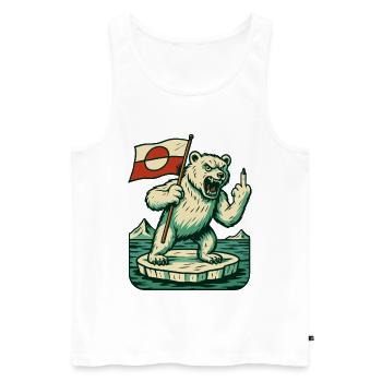Hands Off Greenland Flag Arctic Polar Bear - Männer Premium Bio Tank Top - Weiß - Vorne - AI Model Male 178 light (178cm)