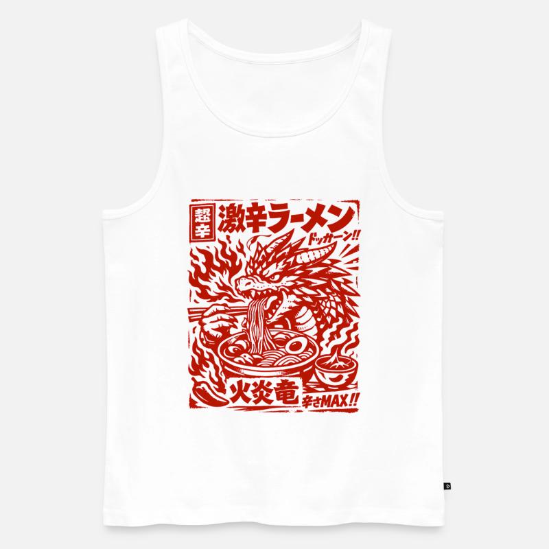 Drachen | Ramen | Nudelsuppe | extra scharf - Männer Premium Bio Tank Top - Weiß