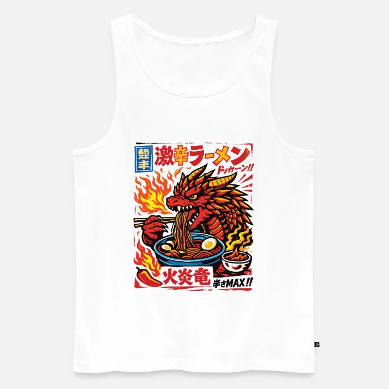 Drachen | Ramen | Nudelsuppe | extra scharf - Männer Premium Bio Tank Top - Weiß