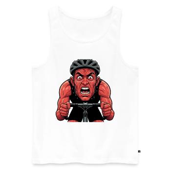 Fahrrad Rennrad Radfahrer Bikesport Mountainbike - Männer Premium Bio Tank Top - Weiß - Vorne - AI Model Male 178 light (178cm)