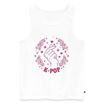K-Pop Finger Herz Koreanische Musik Niedliche K-Pop Liebe - Männer Premium Bio Tank Top - Weiß - Vorne - Michal (187cm)