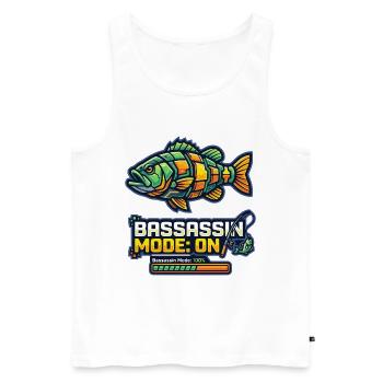 Bassassin Mode On Angler Design - Männer Premium Bio Tank Top - Weiß - Vorne - AI Model Male 178 light (178cm)