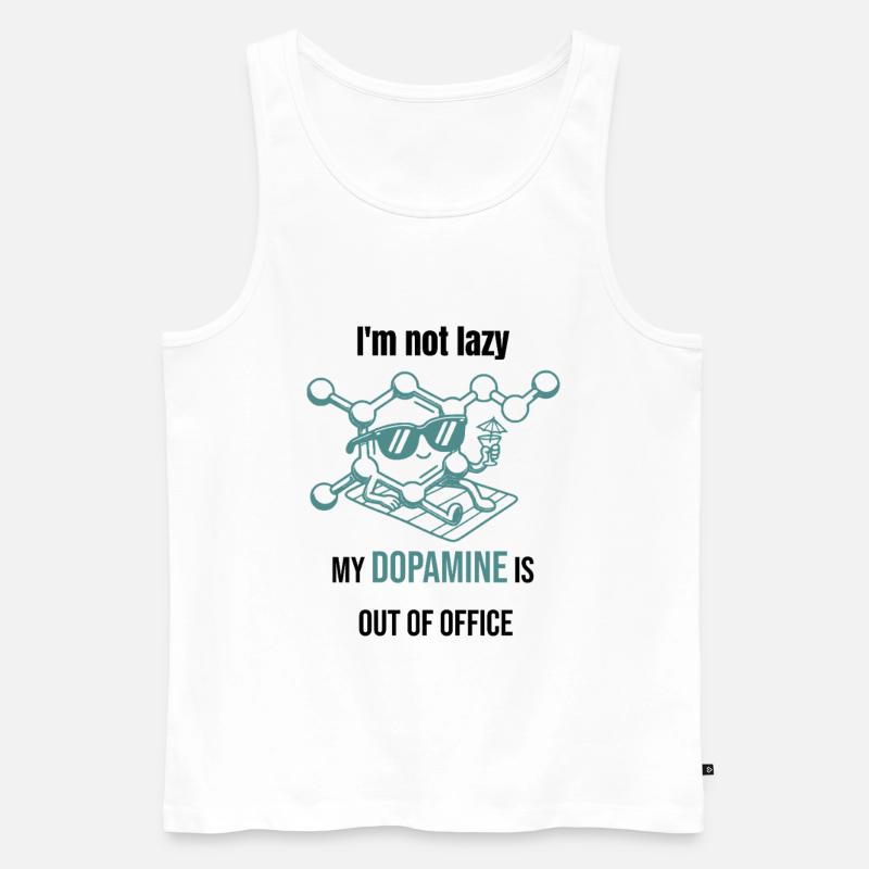Dopamin Molekül - I`m Not Lazy - Männer Premium Bio Tank Top - Weiß