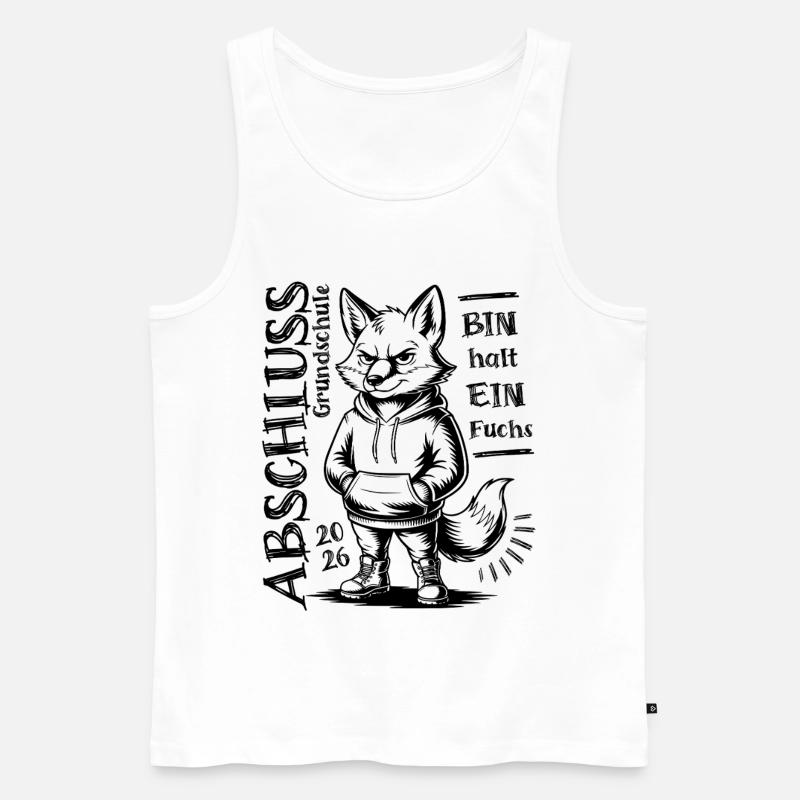 Grundschule Abschluss 2026 - Bin halt ein Fuchs - Männer Premium Bio Tank Top - Weiß