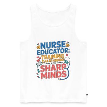 Nurse Educator Training Calm Nurse Practitioner - Männer Premium Bio Tank Top - Weiß - Vorne - AI Model Male 178 light (178cm)