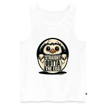Chick: Straight from the egg - Men's Premium Organic Tank Top - white - Front - Michal (187cm)
