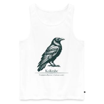 Raven Silhouette | Ornithology | Drawing - Men's Premium Organic Tank Top - white - Front - Michal (187cm)