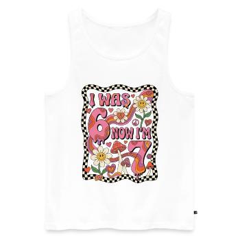 I was 6 now 7 - 7.Geburtstag - Men's Premium Organic Tank Top - white - Front - Michal (187cm)
