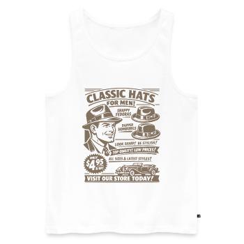 Nostalgie de la mode rétro | Hommes | Mode vintage - Débardeur bio Premium Homme - blanc - Devant - AI Model Male 178 light (178cm)