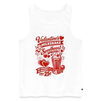 Milkshake de la Saint-Valentin des années 50 pour amoureux - Débardeur bio Premium Homme - blanc - Devant - Michal (187cm)