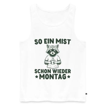 Morning grouch raccoon - Monday again - Men's Premium Organic Tank Top - white - Front - Michal (187cm)