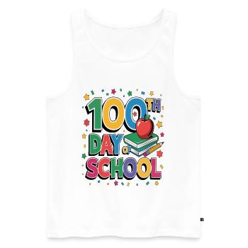 Célébration du 100e jour d’école - Débardeur bio Premium Homme - blanc - Devant - Michal (187cm)