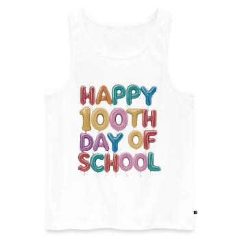 Conception de ballons du centième jour d’école - Débardeur bio Premium Homme - blanc - Devant - AI Model Male 178 light (178cm)