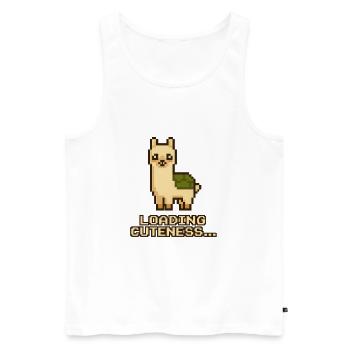 Pixel-Lama: Laden der Niedlichkeit - Männer Premium Bio Tank Top - Weiß - Vorne - Michal (187cm)
