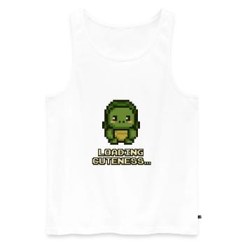 Download Cute Dino Pixel - Men's Premium Organic Tank Top - white - Front - AI Model Male 178 light (178cm)