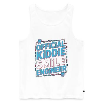Dentiste pédiatrique Dentisterie Officielle Dentisterie du Sourire pour enfants - Débardeur bio Premium Homme - blanc - Devant - AI Model Male 178 light (178cm)
