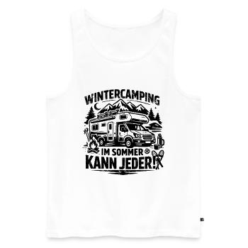 Winter Camping | In summer, everyone can | Verdict - Men's Premium Organic Tank Top - white - Front - AI Model Male 178 light (178cm)