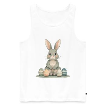 Pastel Bunny Easter Eggs - Men's Premium Organic Tank Top - white - Front - Michal (187cm)