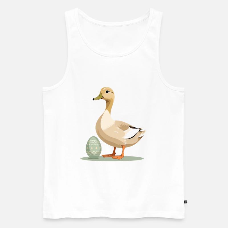 Spring duck with Easter egg - Men's Premium Organic Tank Top - white